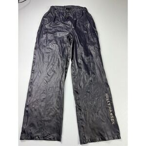 Helly Hansen Work Wear Rain Pants Waterproof Snap Bottoms Black Mens‎ Small